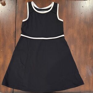 Tommy Bahama Girls Black Athletic Tank Dress with White Trim